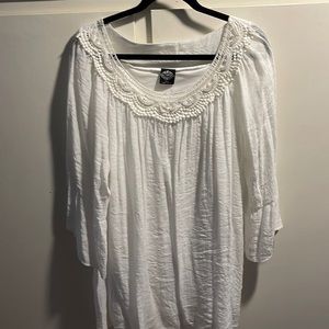 NWT White peasant blouse XL
